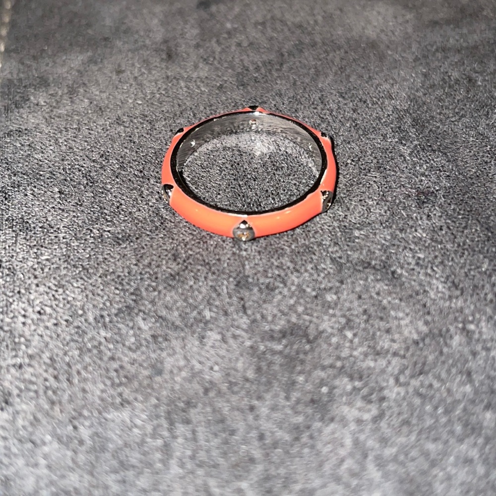 Colorful Enamel Stackable Ring with crystals 🧡
